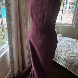 Solace London Strapless Dress in Deep Purple